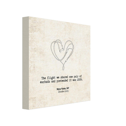 "The Flight We Shared Earbuds" - Personalized Travel Micro Memory Canvas - Out of Office Outfitters - 