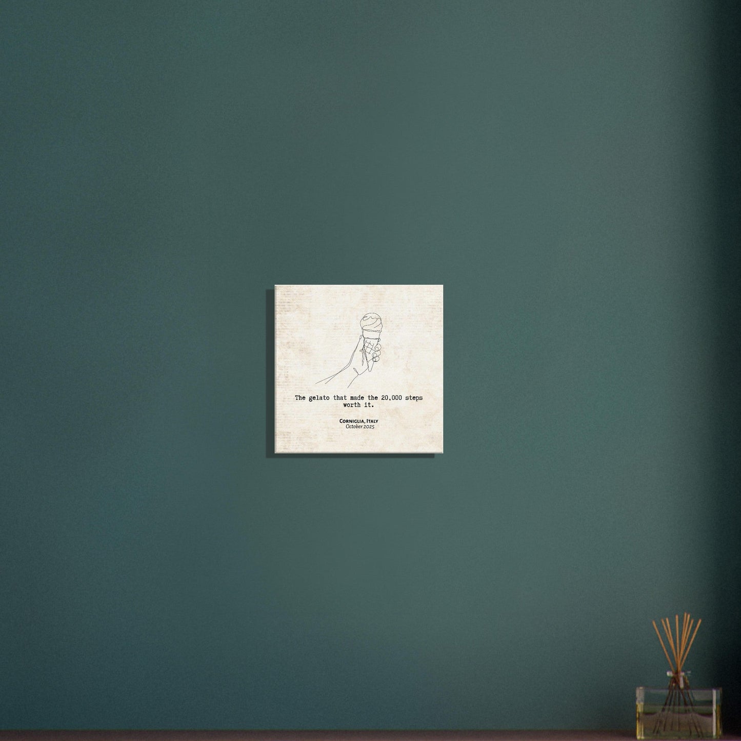 "The Gelato Worth 20,000 Steps" - Personalized Travel Micro Memory Canvas - Out of Office Outfitters - 