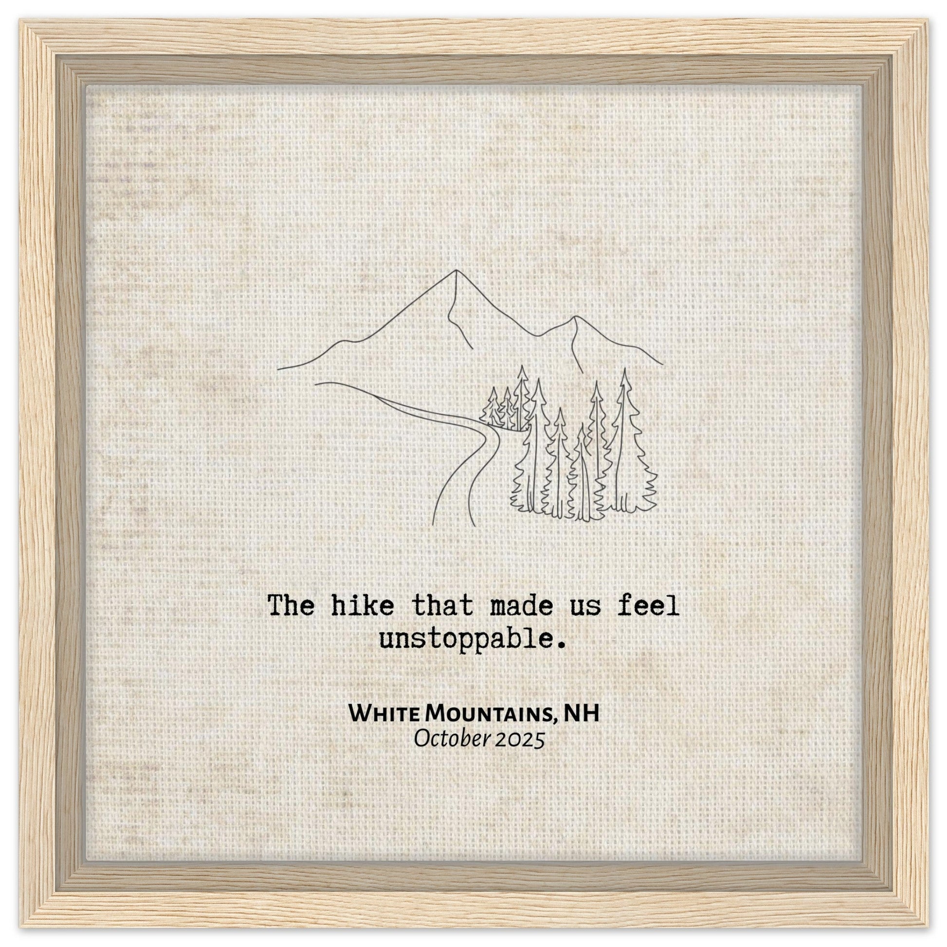 "The Hike that Made Us Feel Unstoppable" - Personalized Travel Micro Memory Framed Canvas - Out of Office Outfitters - Print Material