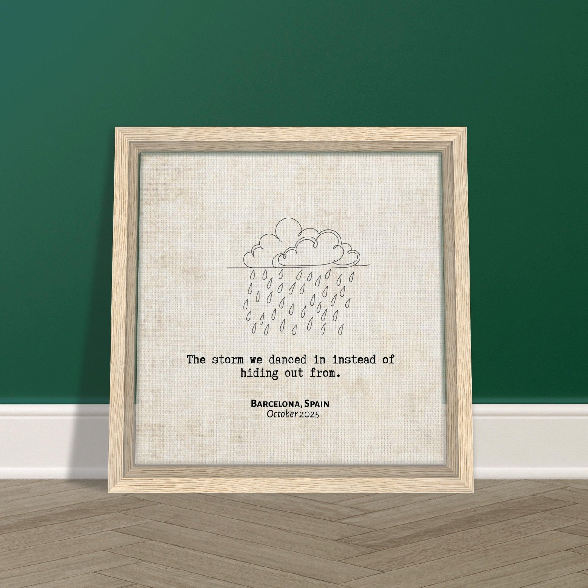 "The Storm We Danced In" - Personalized Travel Micro Memory Framed Canvas - Out of Office Outfitters - Print Material