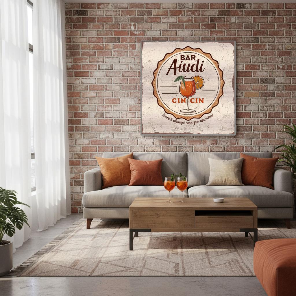 There's Always Time for Aperitivo Brushed Aluminum Bar Sign - Out of Office Outfitters - Print Material