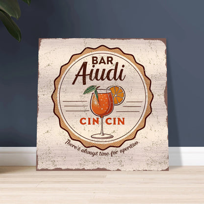 There's Always Time for Aperitivo Brushed Aluminum Bar Sign - Out of Office Outfitters - Print Material