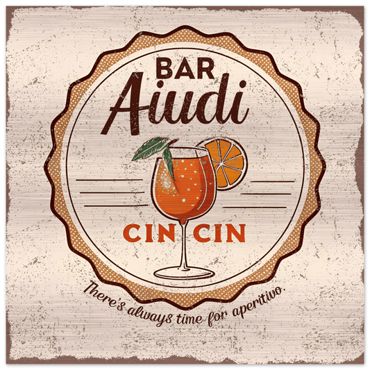 There's Always Time for Aperitivo Brushed Aluminum Bar Sign - Out of Office Outfitters - Print Material