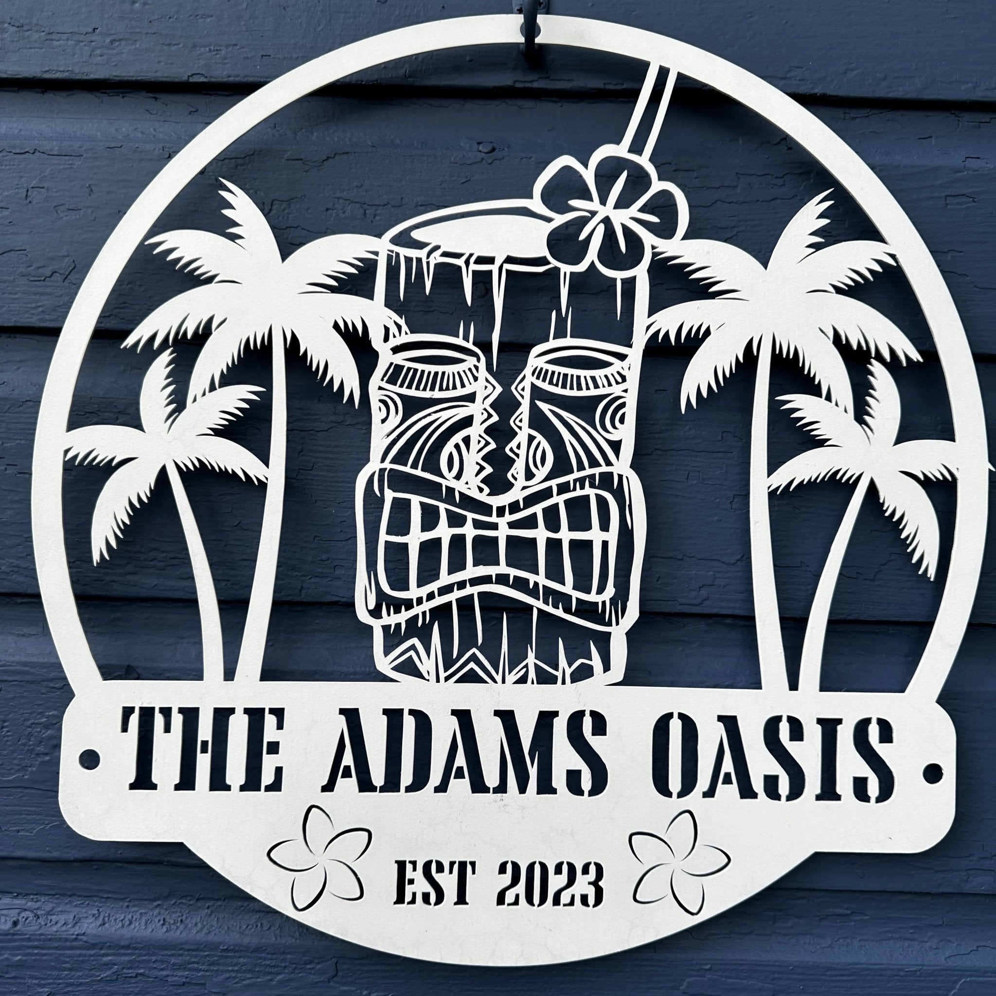 Tiki Mug Personalized Metal Bar Sign - Out of Office Outfitters - Die - Cut Sign