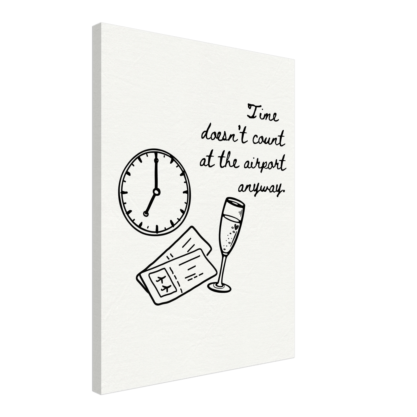 Time Doesn't Count at the Airport - Travel Couple Art - Out of Office Outfitters - Print Material