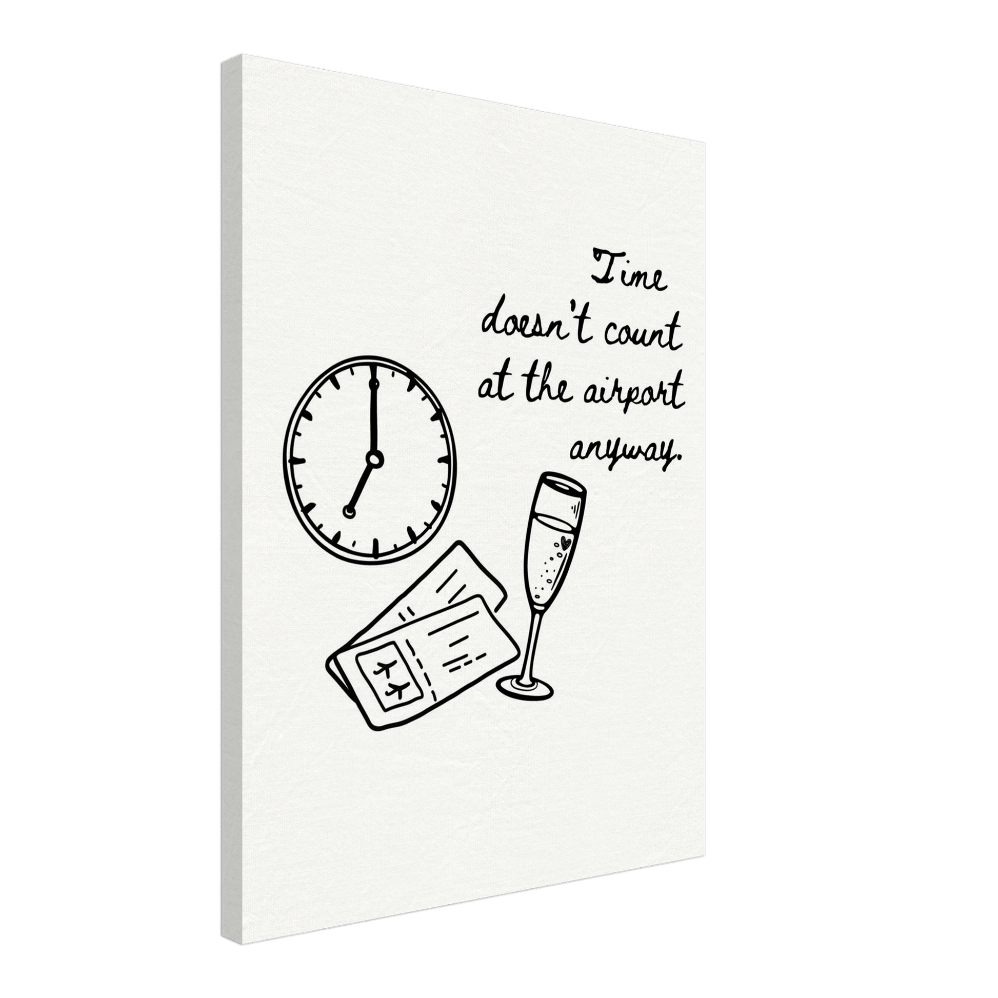Time Doesn't Count at the Airport - Travel Couple Art - Out of Office Outfitters - Print Material