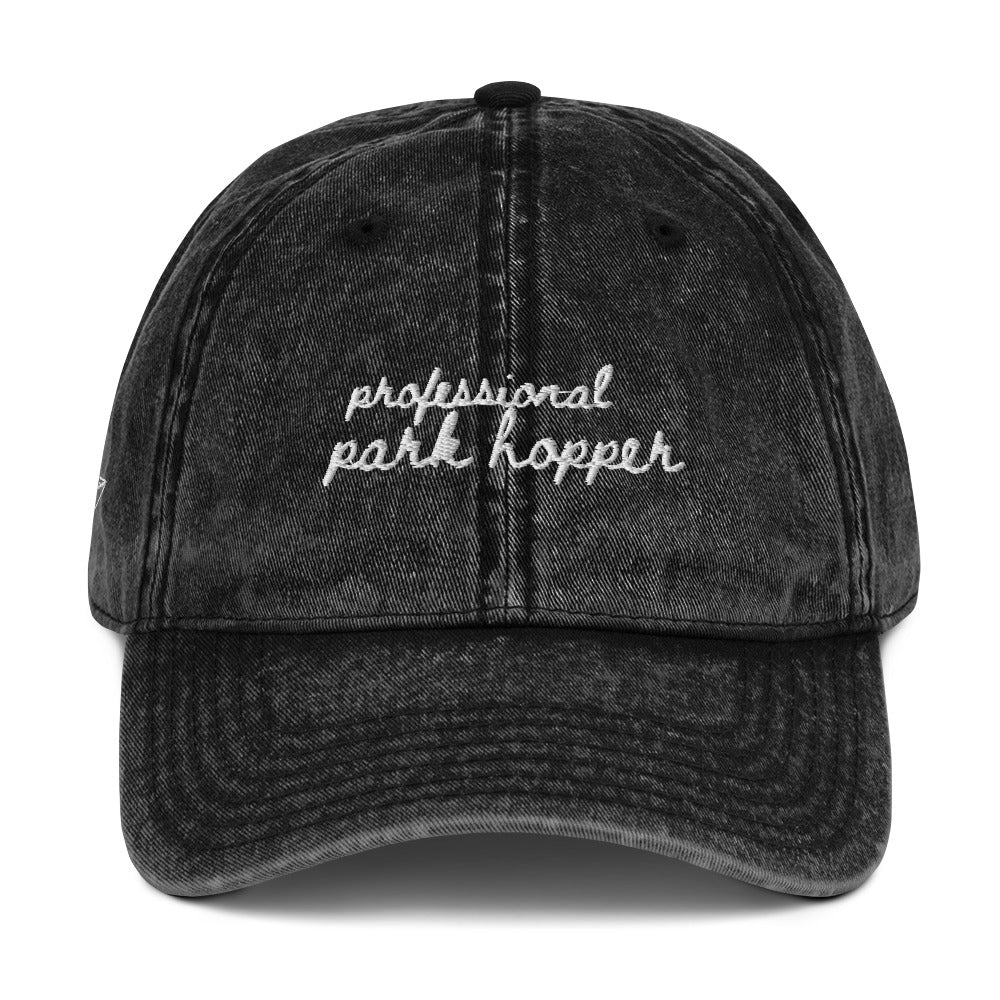 "Professional Park Hopper" Funny travel hat for theme park lovers - mock up