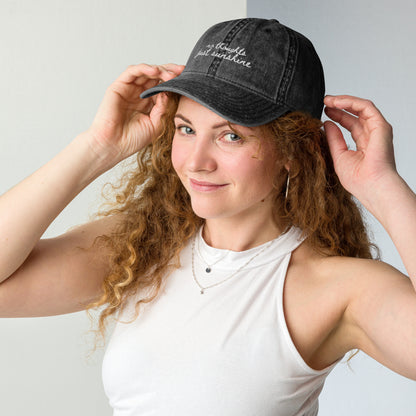 "No thoughts just sunshine" Funny Travel Hat for Beach Lovers - Mock Up on hat