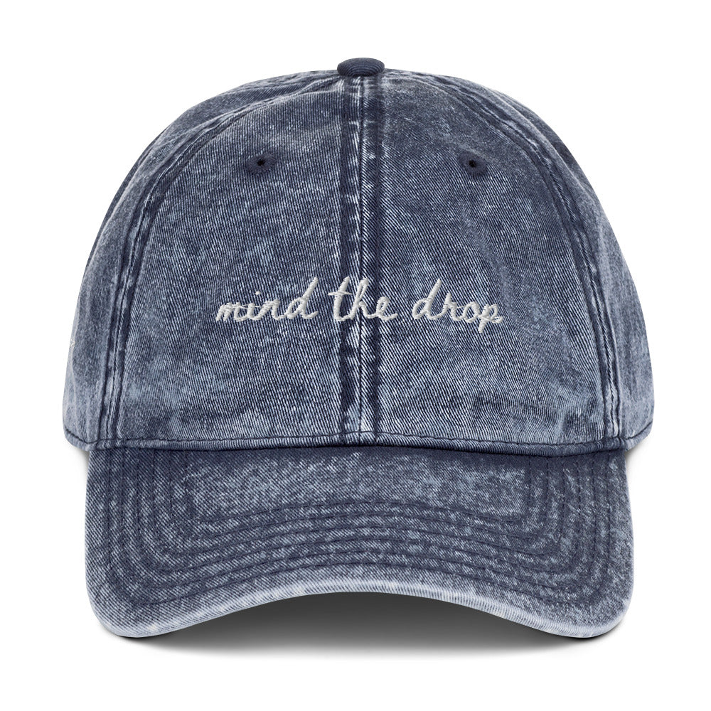 "Mind the Drop" Funny Travel Hat for Theme Park Lovers - mock up