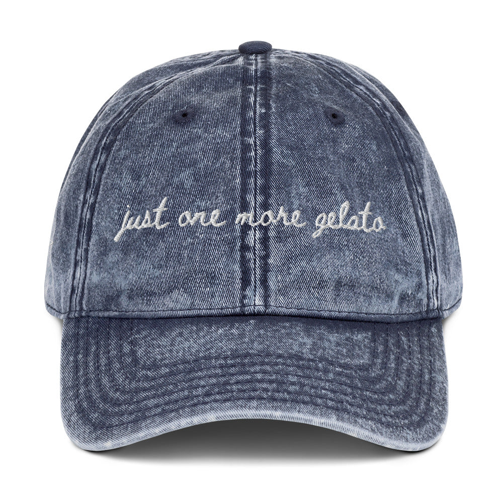 "Just One More Gelato" -  Travel themed hat for for foodies - mock up