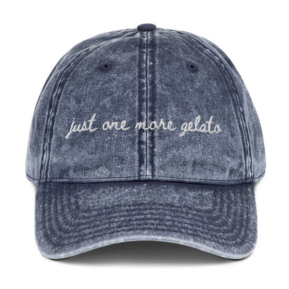 "Just One More Gelato" -  Travel themed hat for for foodies - mock up