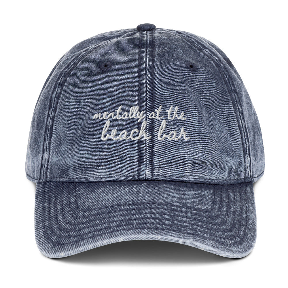 "Mentally at the Beach Bar" - Travel Hat for Breach Lovers - mock up