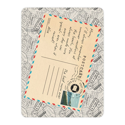 Warm Sherpa Postcard Blanket Featuring Your Handwritten Message - Out of Office Outfitters - Home Decor