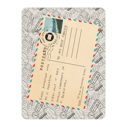 Warm Sherpa Postcard Blanket Featuring Your Handwritten Message - Out of Office Outfitters - Home Decor