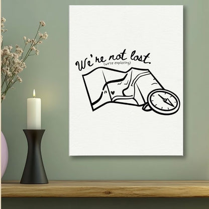 We're Not Lost (We're Exploring) - Travel Couple Canvas Wall Art - Out of Office Outfitters - Print Material