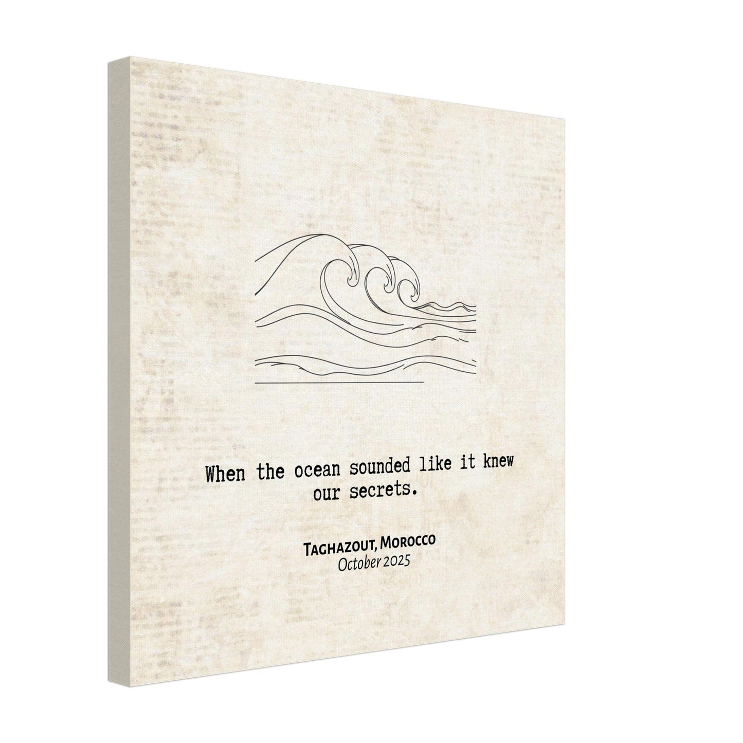 "When the Ocean Knew Our Secrets" - Personalized Travel Micro Memory Canvas - Out of Office Outfitters - 