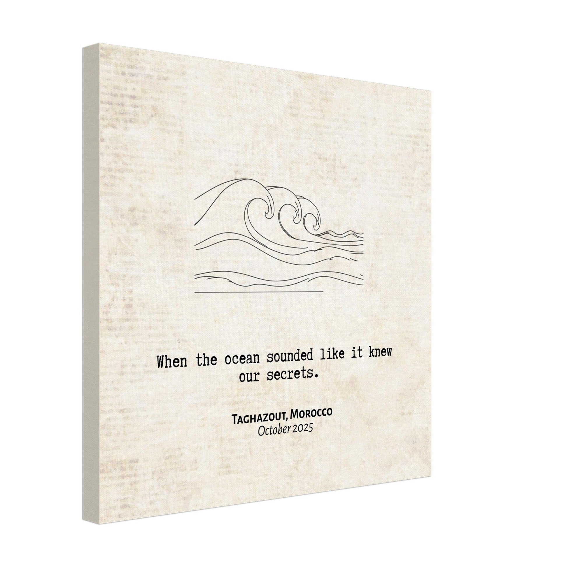 "When the Ocean Knew Our Secrets" - Personalized Travel Micro Memory Canvas - Out of Office Outfitters - 