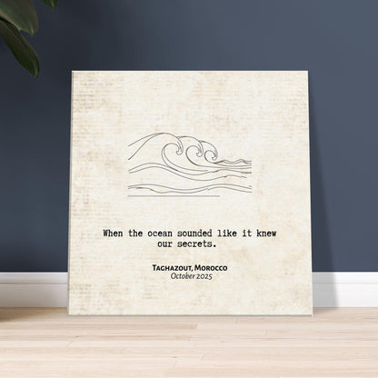 "When the Ocean Knew Our Secrets" - Personalized Travel Micro Memory Canvas - Out of Office Outfitters - 
