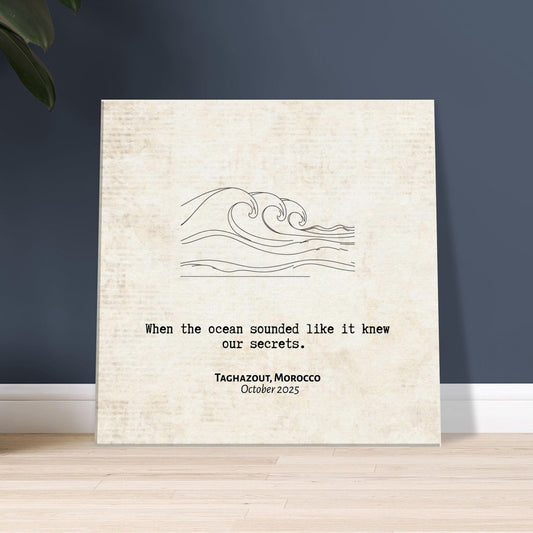 "When the Ocean Knew Our Secrets" - Personalized Travel Micro Memory Canvas - Out of Office Outfitters - 