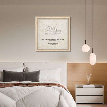 "When the Ocean Knew Our Secrets" - Personalized Travel Micro Memory Framed Canvas - Out of Office Outfitters - Print Material