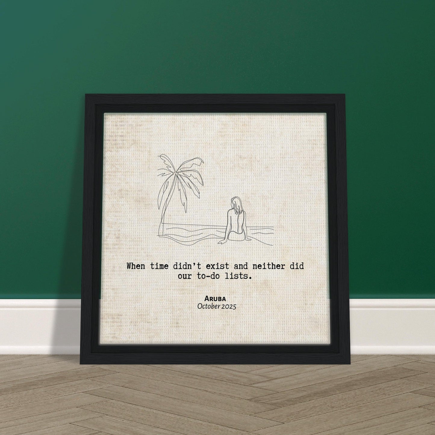 "When Time Didn't Exist" - Personalized Travel Micro Memory Framed Canvas - Out of Office Outfitters - Print Material