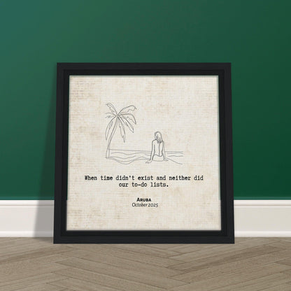 "When Time Didn't Exist" - Personalized Travel Micro Memory Framed Canvas - Out of Office Outfitters - Print Material