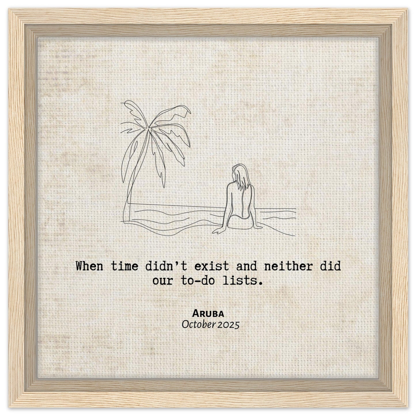 "When Time Didn't Exist" - Personalized Travel Micro Memory Framed Canvas - Out of Office Outfitters - Print Material