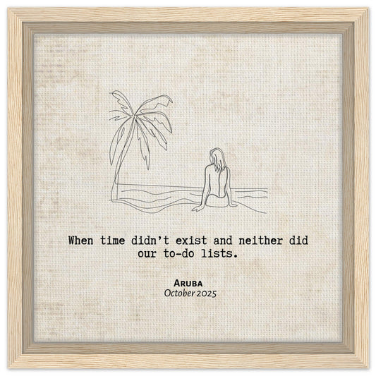 "When Time Didn't Exist" - Personalized Travel Micro Memory Framed Canvas - Out of Office Outfitters - Print Material