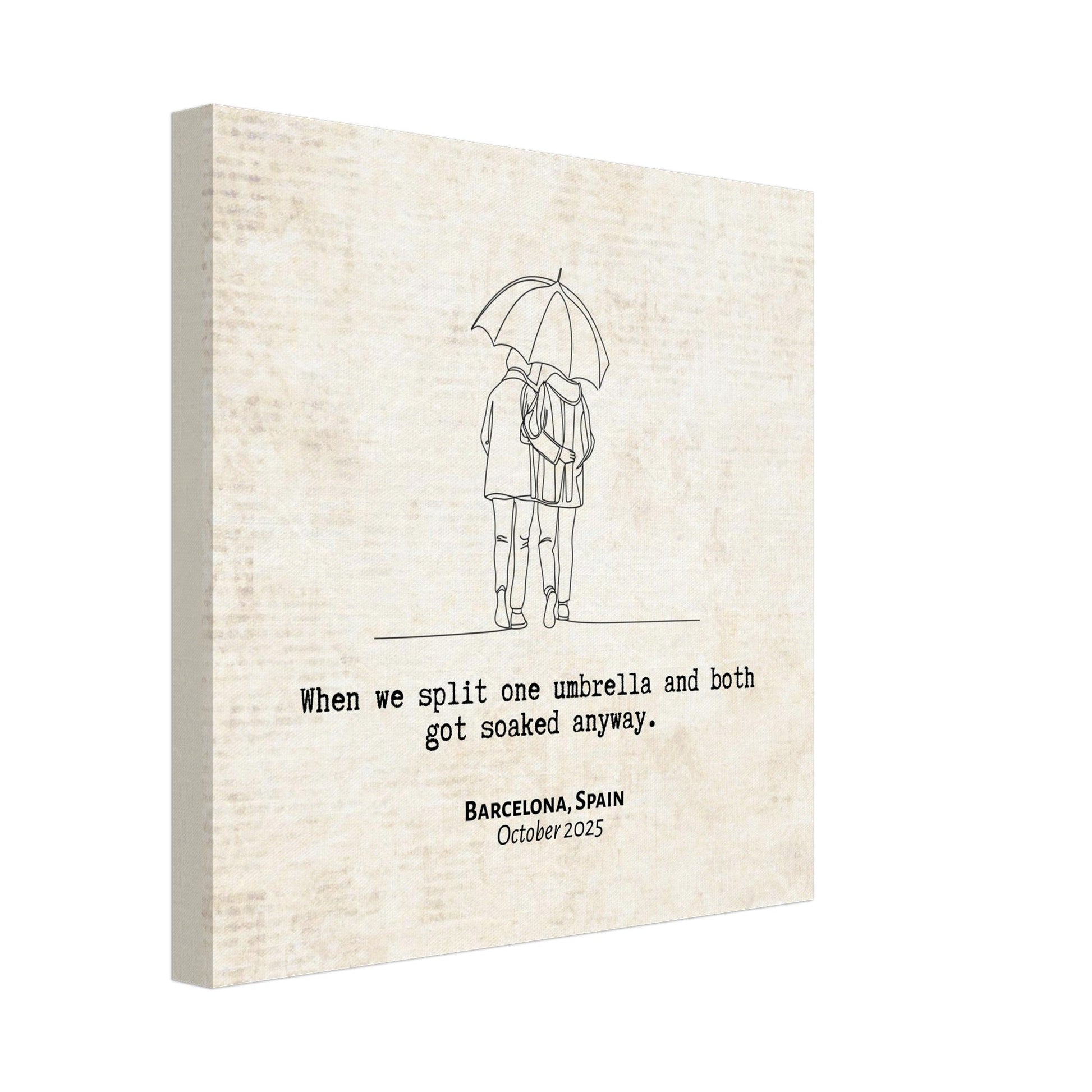 "When We Split One Umbrella" - Personalized Travel Micro Memory Canvas - Out of Office Outfitters - 