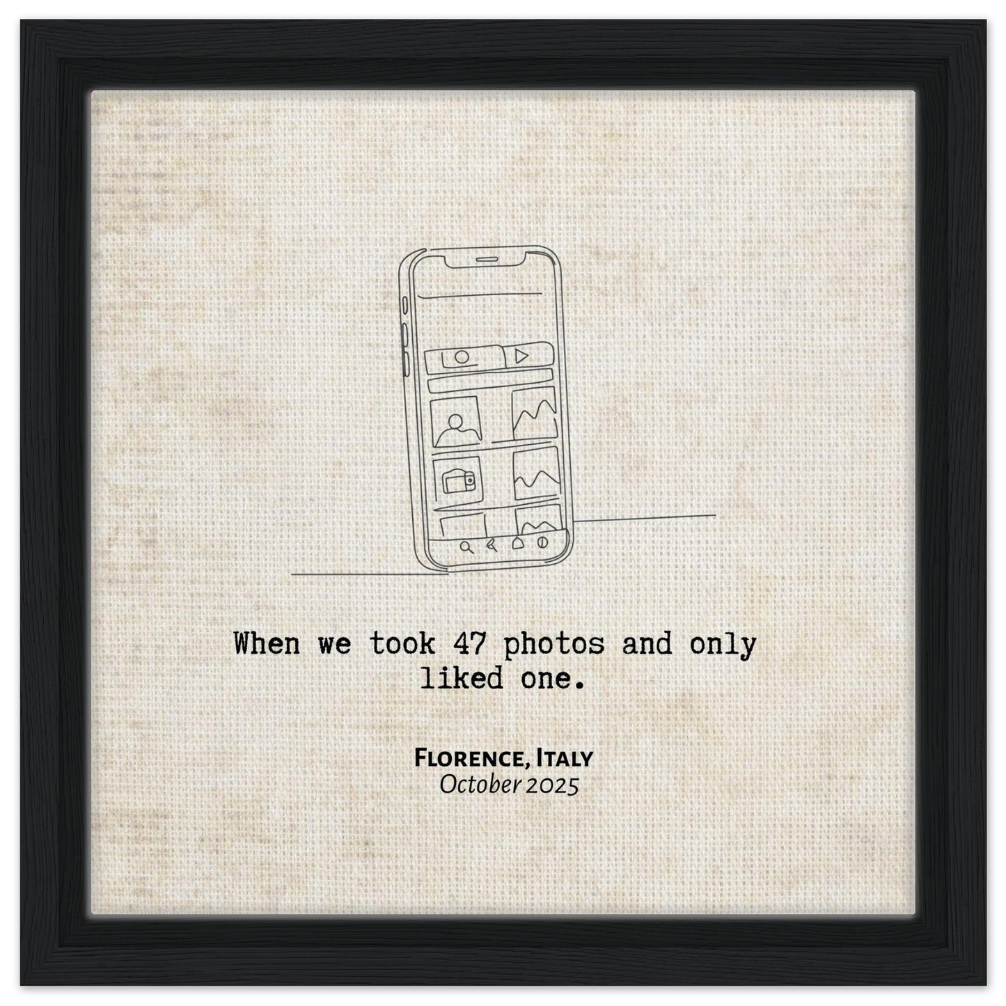 "When We Took 47 Photos and Only Liked One" - Personalized Travel Micro Memory Framed Canvas - Out of Office Outfitters - Print Material