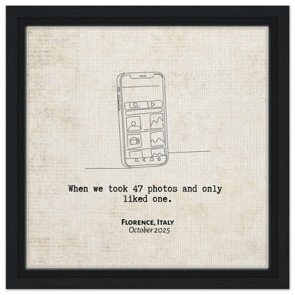 "When We Took 47 Photos and Only Liked One" - Personalized Travel Micro Memory Framed Canvas - Out of Office Outfitters - Print Material