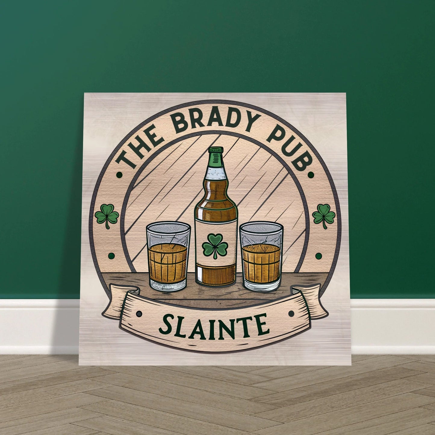 Whiskey Irish Pub Brushed Aluminum Bar Sign - Out of Office Outfitters - Print Material