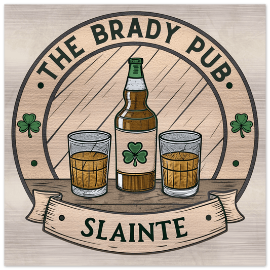 Whiskey Irish Pub Brushed Aluminum Bar Sign - Out of Office Outfitters - Print Material